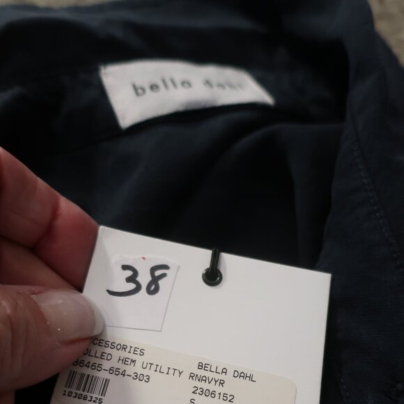 NWT Womens Bella Dahl Rnavyr Navy Blue Tencel Rolled Hem Utility Romper Shorts S - Picture 11 of 12